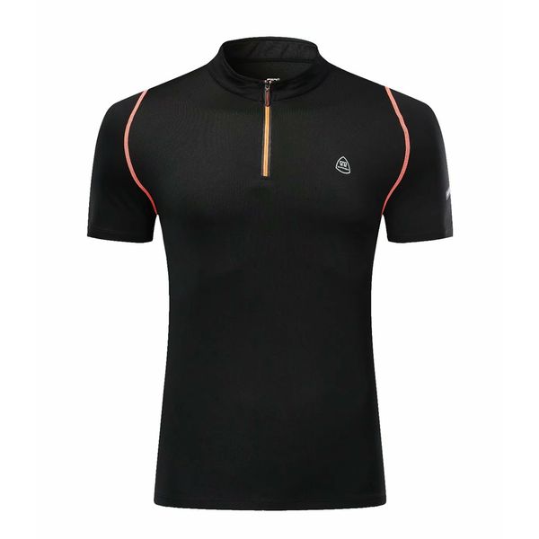

outdoor running t shirt men short sleeve sportswear tennis jogging fitness tee slim fit quick dry exercise gym sportswear, Black;blue