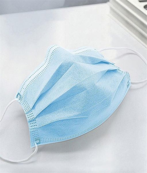 

dhl ship 2020 factory direct supply nonwoven mob caps blue non woven fabric 3ply earloop pollution hood mask facen51 og3r