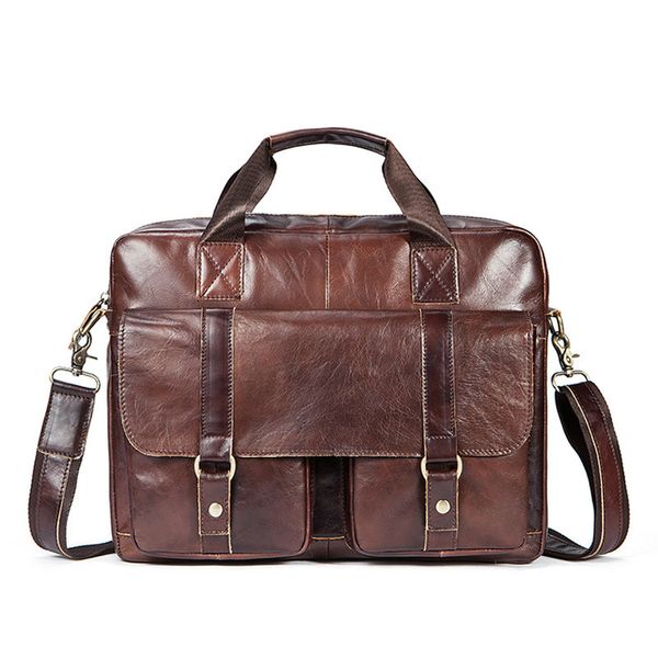 

genuine leather bag men briefcase leather lapcomputer bag office business handbag coffee messenger bolso hombre maleta