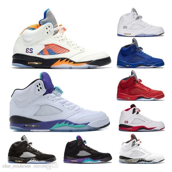 

5s og black metallic international flight basketball shoes for men fire red metallic silver red suede oreo white cement mens sport sneakers