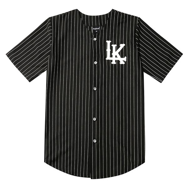 

2019 selled men t-shirts fashion streetwear hip hop baseball jersey striped shirt men clothing tyga last kings clothes black, White;black