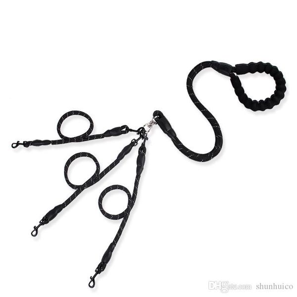 

3 ways dog leashes nylon coupler leash for walking training tangle detactable multiple dog leash
