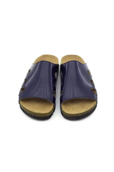 

navy blue light model cork slippers, Black