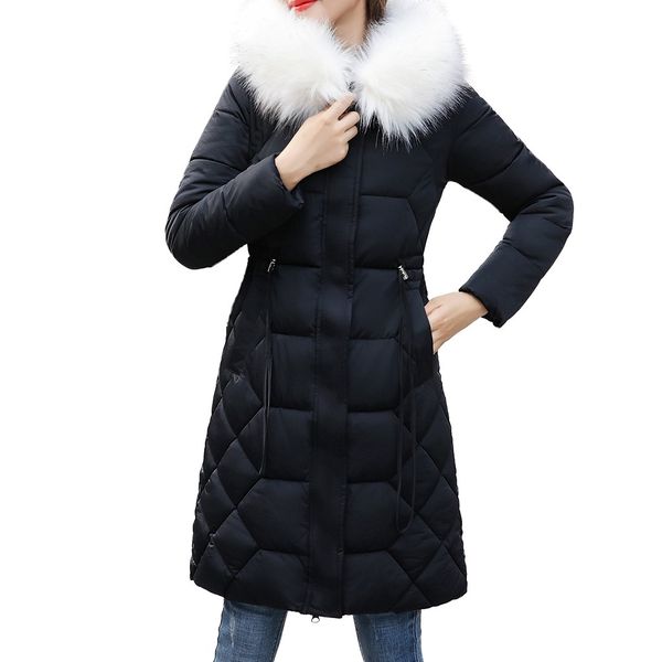 

sagace hooded ladies coat long coats parka oversize colour jacket winter warm thick jacket slim cotton-padded sep 25, Black
