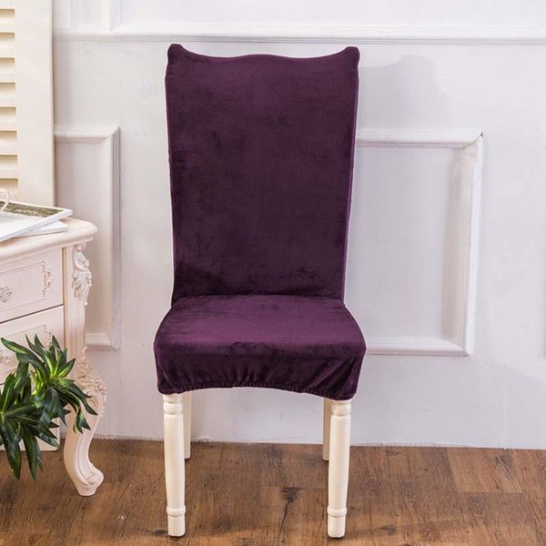 

thicked plush banquet chair cover anti-dirty elastic seat covers for office dinner room seat decor new year decor