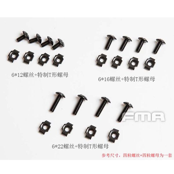 

4pcs/lot black fma helmet rail screws set helmet strap fixed screws bolts and nuts