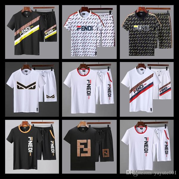 

2018 mens womens tracksuit letters embroidery summer sportswear for men short sleeves pullover casual jogger pants suits o-neck sportsuit, Gray