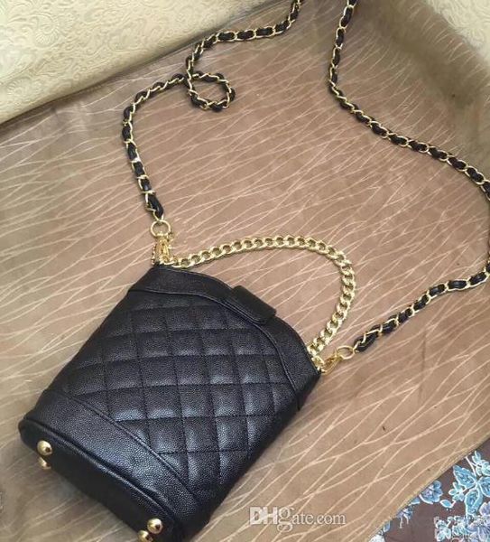 

2019 new quilted chain caviar bag phone bag small shoulder case 2 chains fashion bag pu pattern hand case