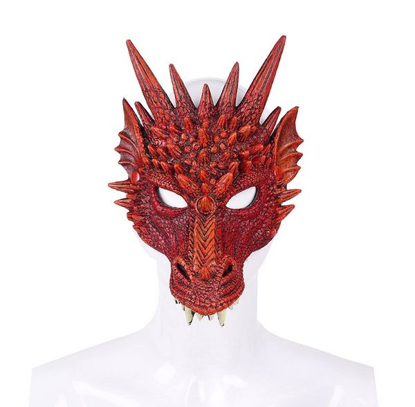 Halloween Dragon Mask mardi gras Party PU Foam 3D Animal Faucet Mask Fancy Dress Party Kids Giocattolo regalo per adulti