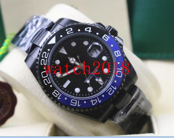 

Luxury Watch High Quality BRAND NEW II Watch 116710BLNR "BATM@N" BLACK BLUE CERAMIC Automatic Mens Watch Men's Wristwatch, Slivery;brown