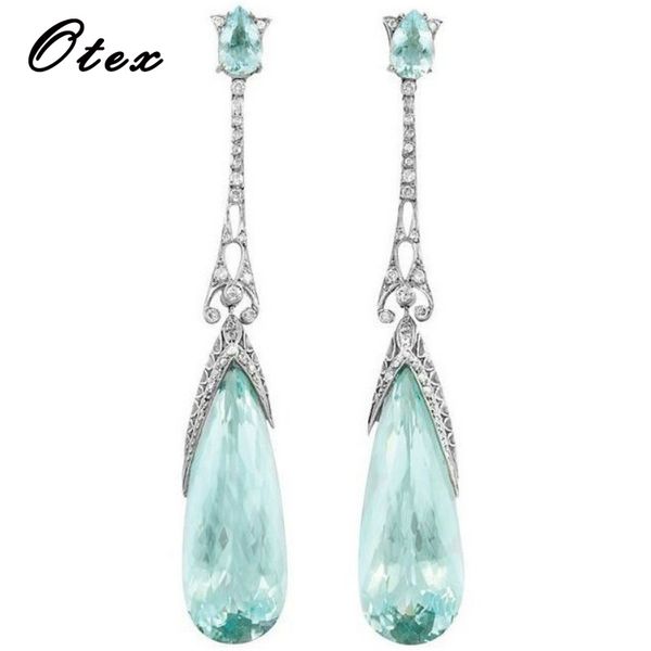 

elegant water drop crystal hanging earrings for women classic long tassels earring romantic rhinestone wedding hip hop jewelry, Golden;silver