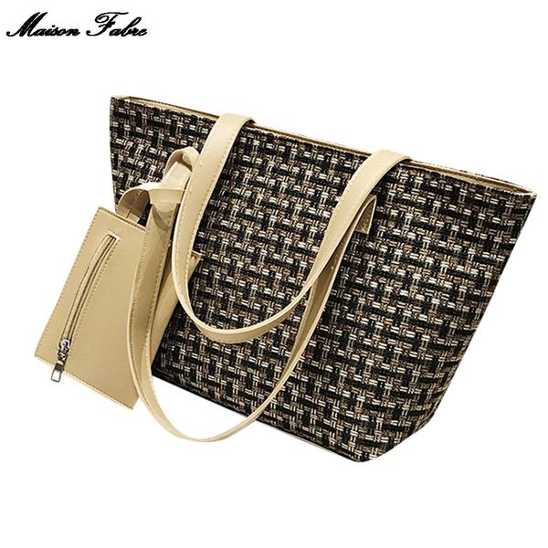 

maison fabre women 2019 fashion women trend solid color large capacity wool handbag shoulder bag zipper bags