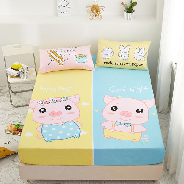 

soft 100%cotton bed sheet kids rubber fitted sheet twin queen king bed sheets set cover drap housse sabanas 160/180x200cm