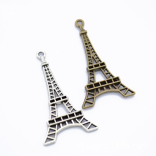 

300pcs filigree eiffel tower charms antique bronz silver eiffel paris charm pendants 25x45mm, Bronze;silver