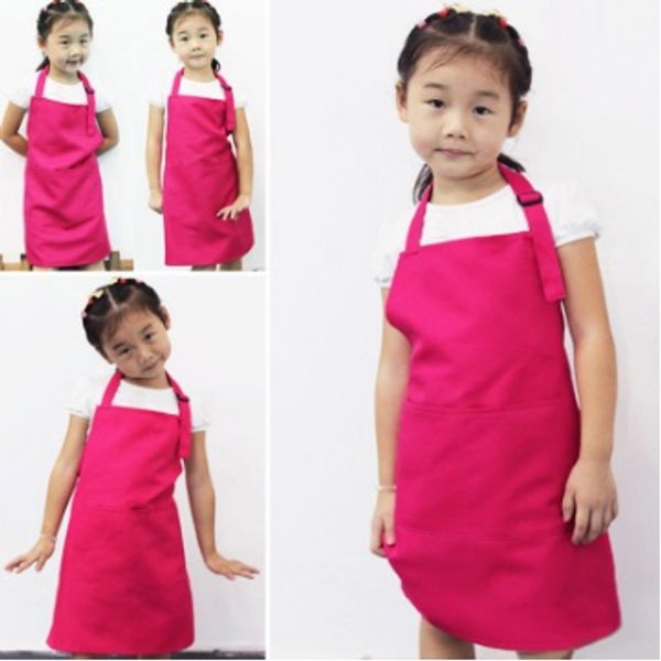 

New Kids Cleaning Apron Children Kitchen Cooking Baking Painting Art Keep Clean Pocket Bib Apron 56cm x 46cm Drop Shipping