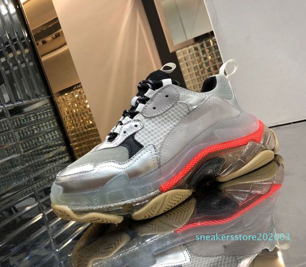 

luxury designers crystal bottom casual shoes triple s designer low old dad sneaker combination soles boots mens womens shoes s03, Black