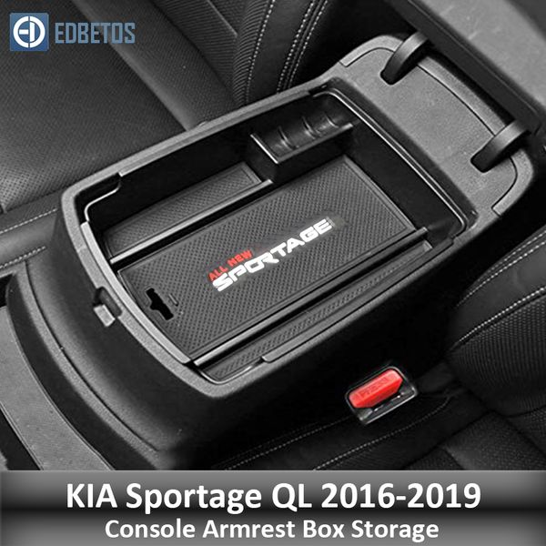 

armrest storage box for kia sportage kx5 ql at lhd 2016 2017 -2019 center console organzier stowing tidying storage holder tray