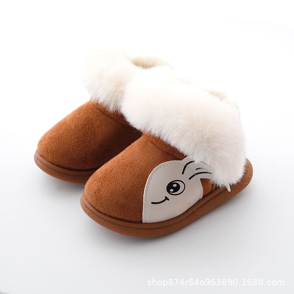 

baby walking shoes 2019 winter furry home shoes boys and girls furry mouth boots antiski children' snow boots, Black;grey