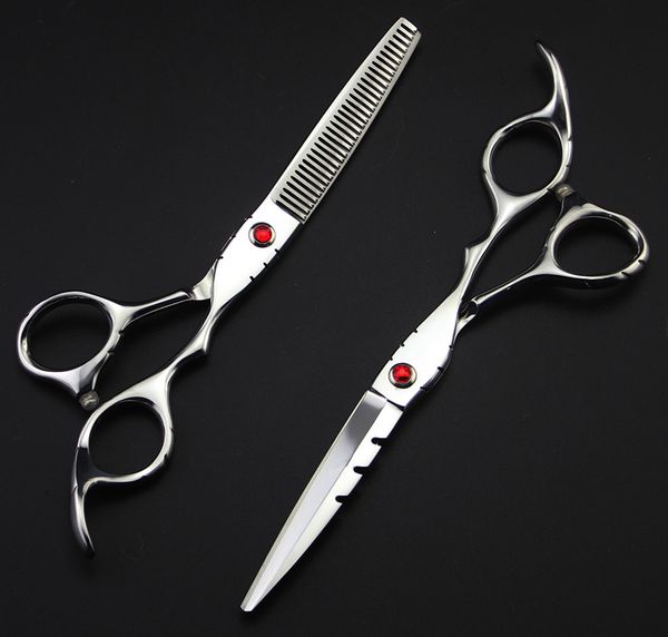 

professional 6 inch & 5.5 inch 440c 9cr13 thinning shears scissor cutting barber cut hair scissors set hairdressing tijeras peluqueria