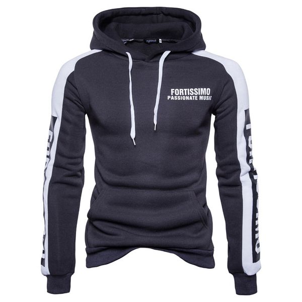 

2019 spring & autumn fashion new men's casual boutique hooded pullover sweatshirt / men's long sleeve lettering hoodie coat, Black