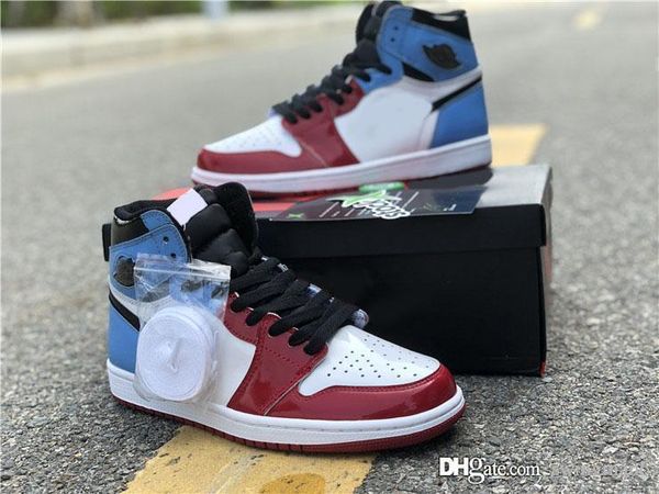 

air authentic 1 high og fearless basketball shoes university blue-varsity red-black retro 1s unc chicago men women sneakers with box
