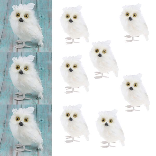 

10 packs realistic plush owl decor, kids educational toys, 7-inch, white