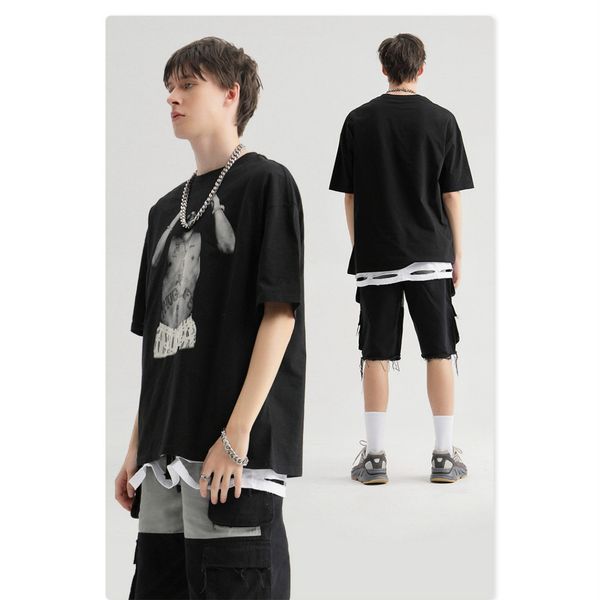 

men designer t shirts 2020 summer mens brand printed tees mens vintage tide street tshirts hiphop loose tees preppy style, White;black
