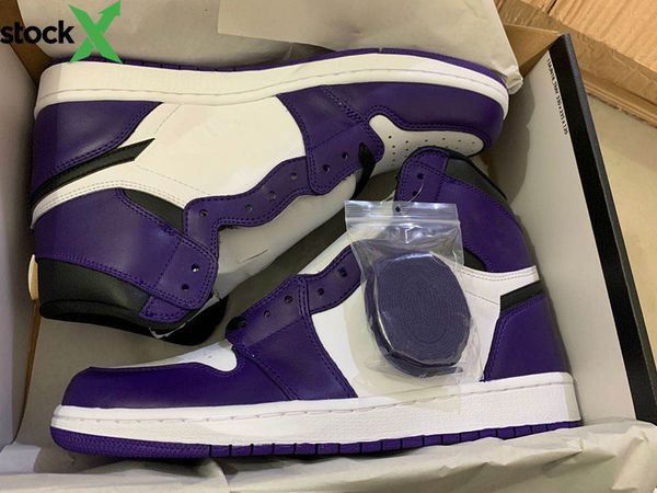 

2020 new court purple 1 white purple i high men women basketball shoes 1s sneakers sports outdoor trainers with box size 7.5-12, Black