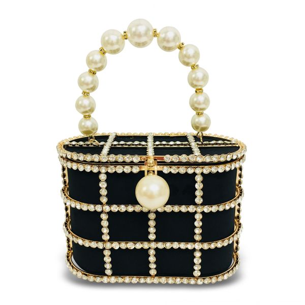 

women's bag ins rhinestone crystal crystal wind lu jieyun velvet rhinestone pearl bird cage basket mother bag