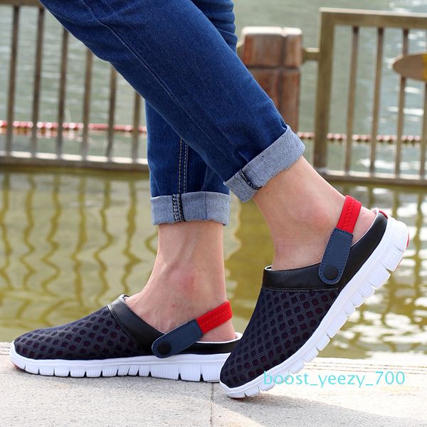 

polali men summer shoes sandals 2018 beach flip flops mens slippers light breathable outdoor boat casual shoes big size 36-46 b70, Black