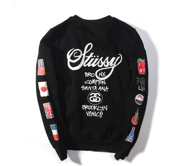 

hoodie fashion mens hoodies sweatshirts tide solid color o neck mens clothing 2 color m-2xl, Black