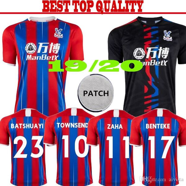

2019 2020 crystal soccer jerseys palace 19 20 milivojevic townsend zaha sakho benteke batshuayi football shirts away maillot kits uniform, Black;yellow