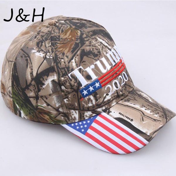 High Quality Trump 2020 Hat USA Flag Camo Baseball Cap 3D Embroidery HOT SALE
