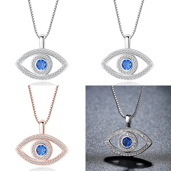 

personality originality micro zircon blue necklace temperament joker of eye clavicle chain men silver necklace swarovski opal pendants