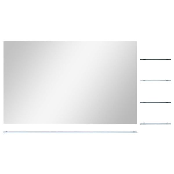 

wall mirror with 5 shelves silver 100 x 60 cm wall stickers
