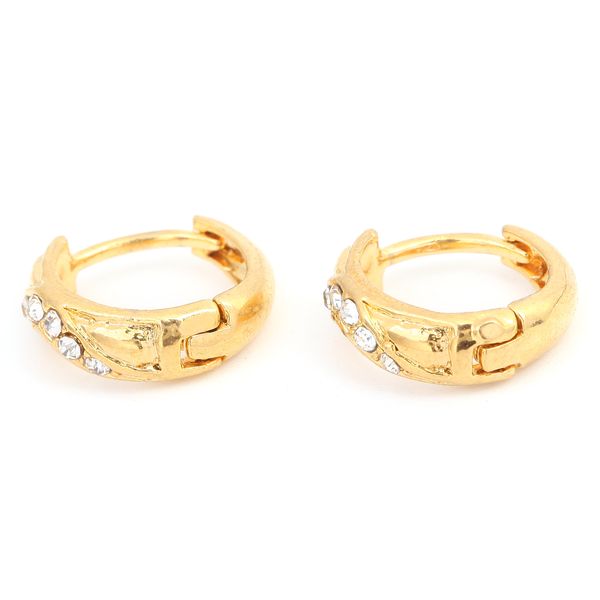 

brazil gold color earrings for women party wholesale factory price gift fashion simple crystal earrings for boys, Golden;silver