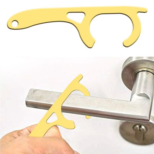 

Non-contact Brass Door Opener Elevator Button Press Cabinet Drawer Knob Grip