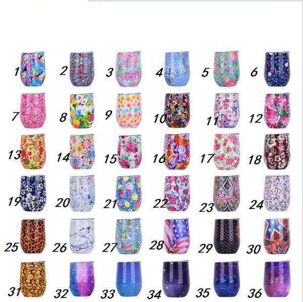

36 style creative novely 12oz cartoon paint flute egg cup double wall layer wine beer egg cup coffee mug water glass straight cups