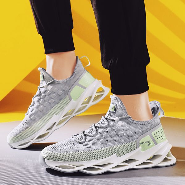 

trainers outdoor handmade gray mesh sneakers light leisure anti-slip slip for flat shoes adulto with male 46 sports size, Black