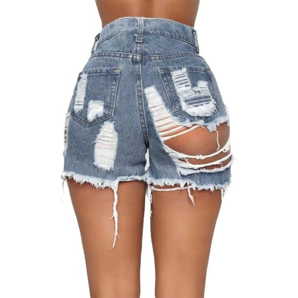 

new fashion women summer high waisted denim pockets shorts jeans women short 2019 femme push up denim shorts z0527, Blue
