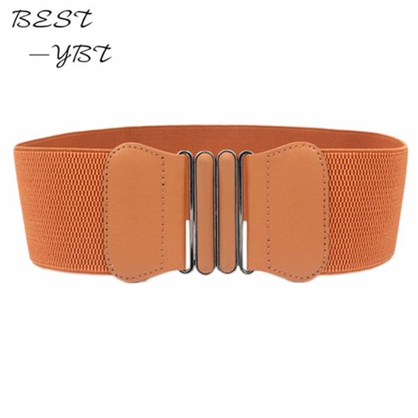 

brand new waist belts women fashion lady solid stretch elastic wide belt dress adornment for women waistband, Black;brown