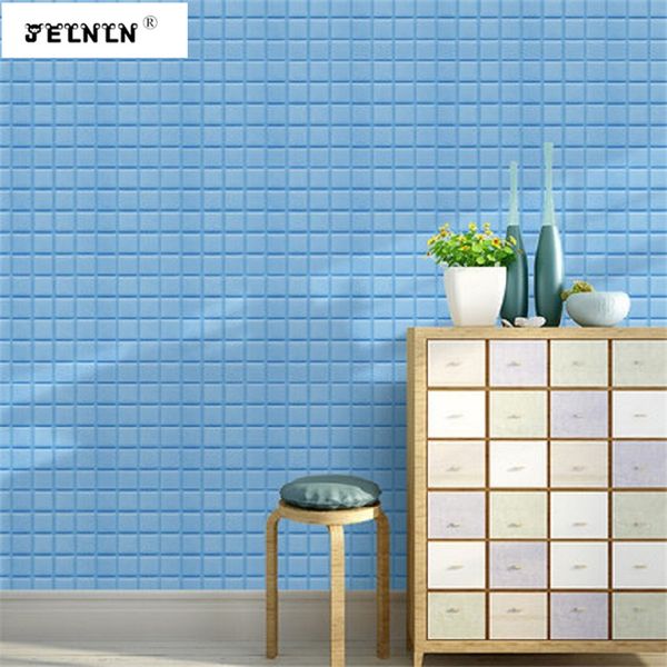 

mosaic anti-collision wallpaper 3d thick self-adhesive wallpaper waterproof soft bag children's room background wall stickers