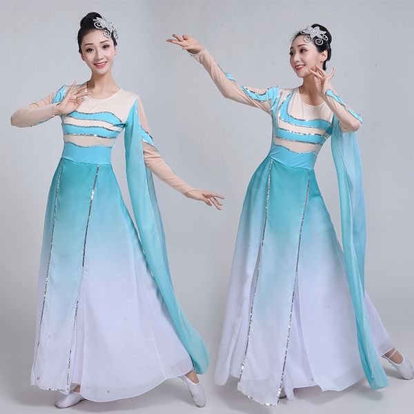 

классическая hanfu танец костюм взрослых женщин новый элегантный вентилятор танец производительность костюм, Black;red