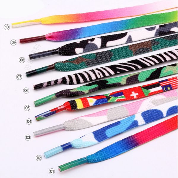 

1pair flat candy color gradient shoe laces party camping boots shoelace canvas strings shoelaces growing national flag laces, Black