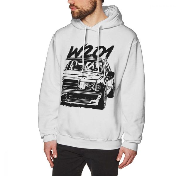 

new arrival w201 hoodies men retro 190e pure cotton long sleeve hoodie, Black