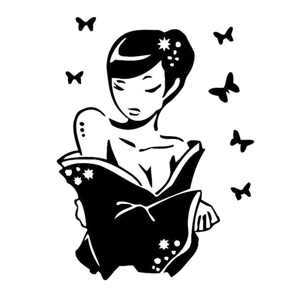 

12cm*15.9cm japanese girl fashion beauty temptation body car stickers decals car accessories
