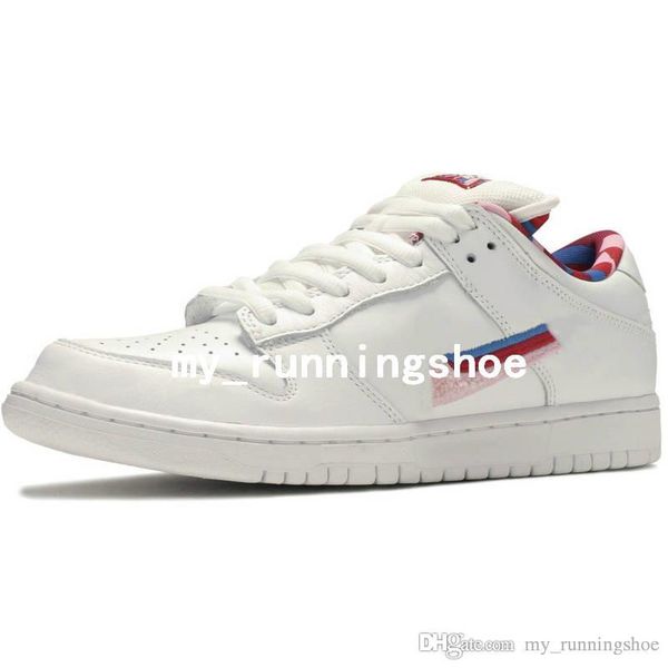 

new parra x sb dunk low casual mens skateboard shoes for men sports designers sneakers casual sneakers, White;red