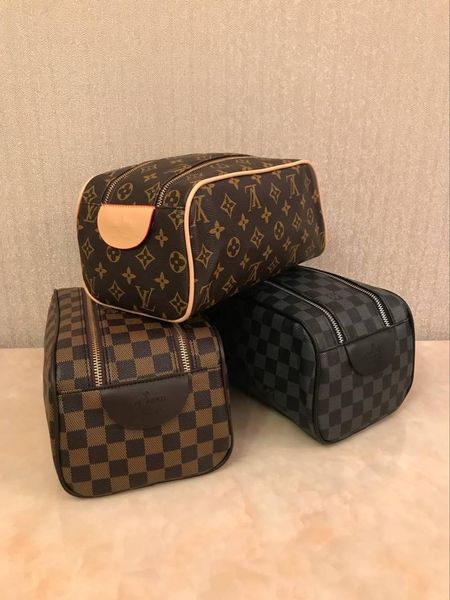 

100 women's design cosmetic bag double zipper luxury travel toilet bag fashion famous toiletry purse bag