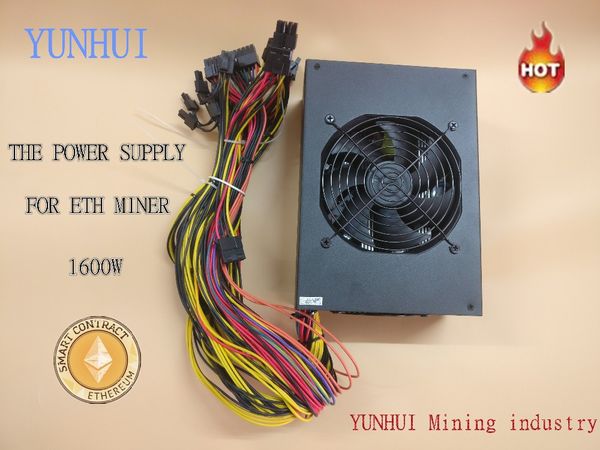 Freeshipping ETH miners источник питания (с кабелем ), выход 1600W 12V 128A. Включая разъемы 22pcs 2P 4P 6P 8P 24p