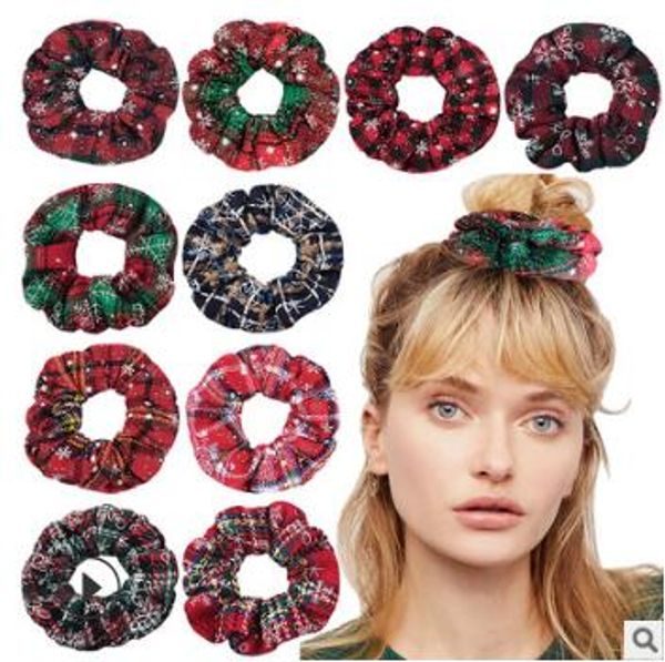 

120pcs/lot diy simple christmas flannelette rubber bands elasticity large intestine hair bands styling tools accessories ha1579, Brown